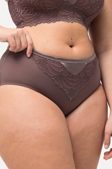 Ulla Popken 811602 Gaćice s čipkom Smeđa - Gaćice - 