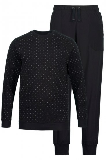 JP1880 Two-piece Pyjamas Long Sleeve and Long Trousers Black - Donje rublje & kupaće hlače - muške donje rublje veliki brojevi
