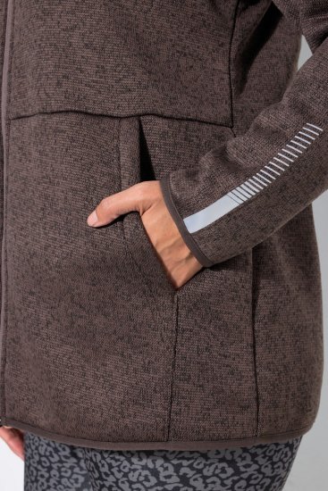 Ulla Popken 812880 Pletena flis jakna s teddy flisom Taupe - Odjeća od flisa - 