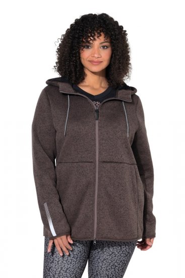 Ulla Popken 812880 Pletena flis jakna s teddy flisom Taupe - Odjeća od flisa - 