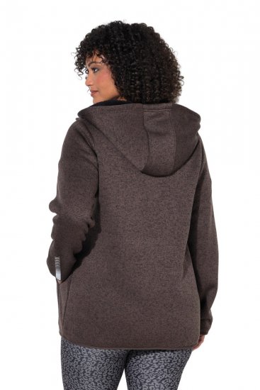 Ulla Popken 812880 Pletena flis jakna s teddy flisom Taupe - Odjeća od flisa - 