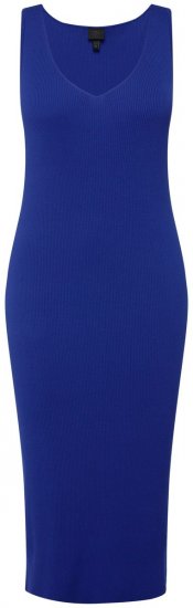 Ulla Popken 817591 Pletena haljina s V-izrezom Plava - Pletene haljine - 