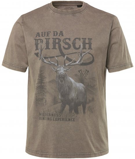JP1880 Comfortable Fit Vintage Look T-Shirt Ash Gray - Majice Kratkih Rukava - Muške Majice Kratkih Rukava Veliki Brojevi 