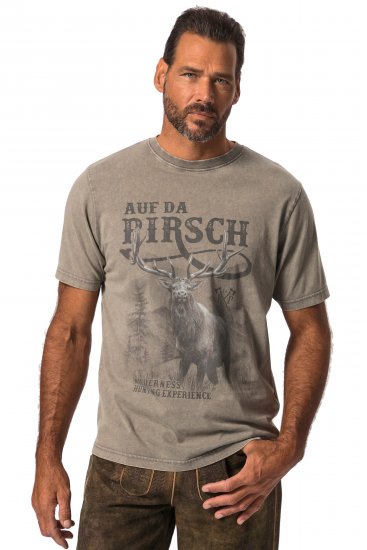 JP1880 Comfortable Fit Vintage Look T-Shirt Ash Gray - Majice Kratkih Rukava - Muške Majice Kratkih Rukava Veliki Brojevi 