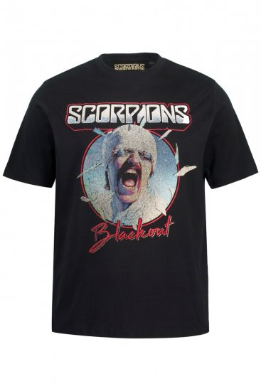 JP1880 Scorpions Blackout Graphic Comfort Fit Band T-Shirt Black - Majice Kratkih Rukava - Muške Majice Kratkih Rukava Veliki Brojevi 