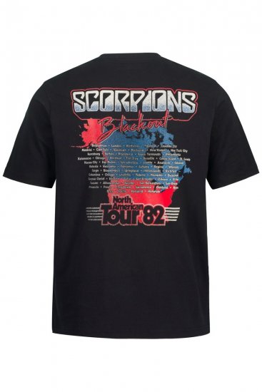 JP1880 Scorpions Blackout Graphic Comfort Fit Band T-Shirt Black - Majice Kratkih Rukava - Muške Majice Kratkih Rukava Veliki Brojevi 