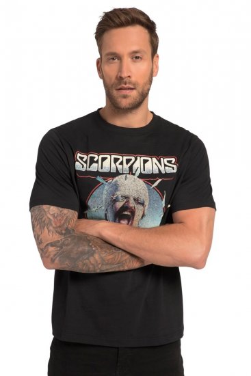 JP1880 Scorpions Blackout Graphic Comfort Fit Band T-Shirt Black - Majice Kratkih Rukava - Muške Majice Kratkih Rukava Veliki Brojevi 