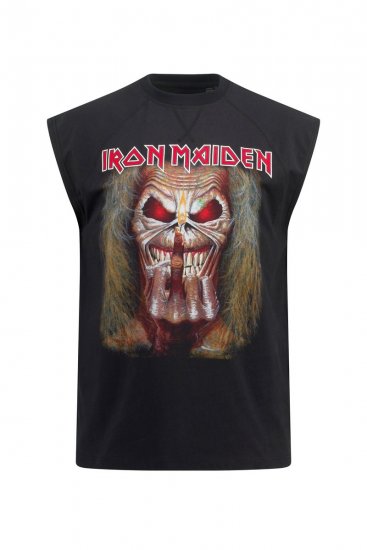JP1880 Iron Maiden Graphic Comfort Fit Band Tank Top Black - Majice Kratkih Rukava - Muške Majice Kratkih Rukava Veliki Brojevi 