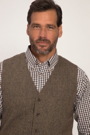 JP1880 Vest Tweed Wool Blend Traditional Light Brown - Odijela - Muška Odijela Veliki Brojevi