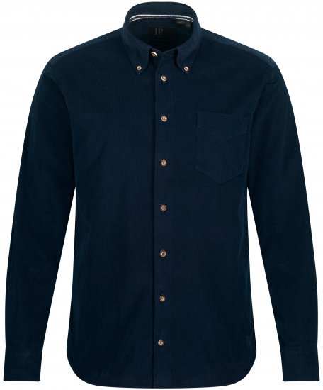 JP1880 Modern Fit Buttoned Collar Cotton Shirt Navy Blue - Košulje - Muške Košulje Veliki Brojevi