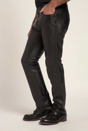 JP1880 Leather Pants Regular Fit Finest Lamb Nappa Black - Traperice & hlače - Muške Traperice i Hlače Veliki Brojevi