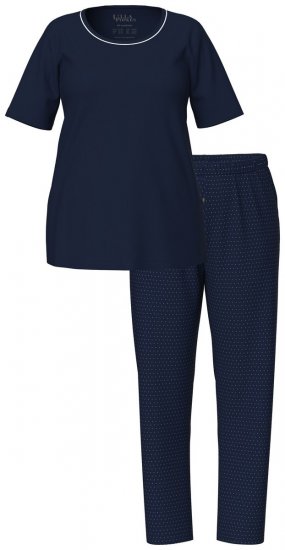 Ulla Popken 821244 Pidžama s točkicama Tamnoplava - Pidžame/Loungewear - 