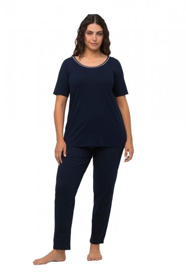 Ulla Popken 821244 Pidžama s točkicama Tamnoplava - Pidžame/Loungewear - 