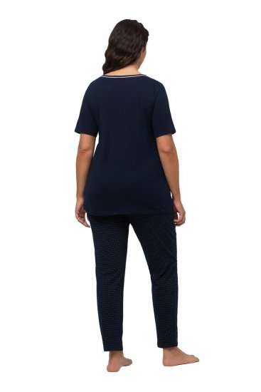 Ulla Popken 821244 Pidžama s točkicama Tamnoplava - Pidžame/Loungewear - 
