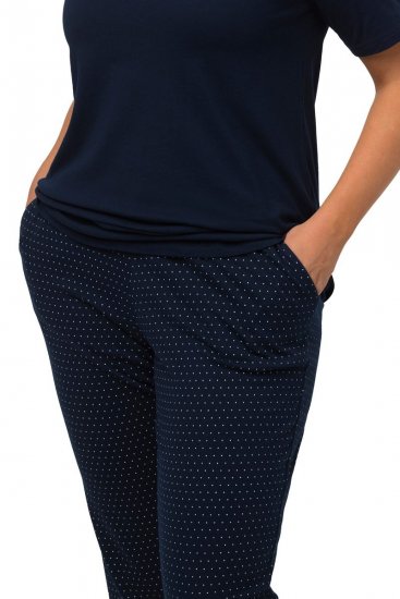 Ulla Popken 821244 Pidžama s točkicama Tamnoplava - Pidžame/Loungewear - 