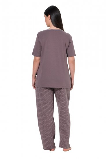 Ulla Popken 821244 Pidžama s točkicama Smeđa - Pidžame/Loungewear - 
