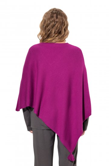 Ulla Popken Knit Pointed Hem Poncho Berry - Puloveri & dukserice - 