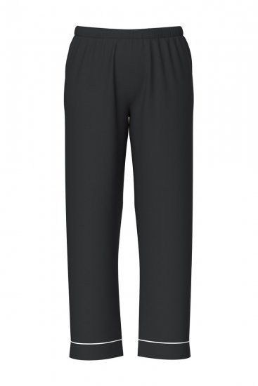 Ulla Popken 823030 Pidžama s košuljnim ovratnikom Crna - Pidžame/Loungewear - 