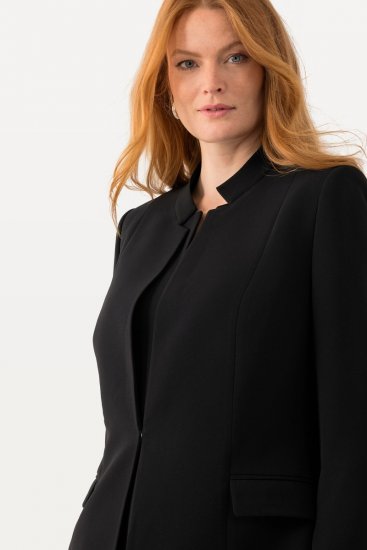 Ulla Popken 823318 Sako s visokim ovratnikom Crna - Sakoi - Sakoi u velikim veličinama za žene