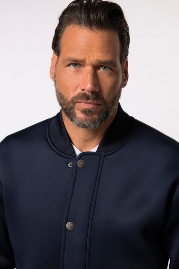 JP1880 College Jacket Scuba Fabric with Zipper Navy - Jakne - Muške Jakne Veliki Brojevi