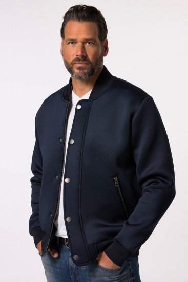 JP1880 College Jacket Scuba Fabric with Zipper Navy - Jakne - Muške Jakne Veliki Brojevi