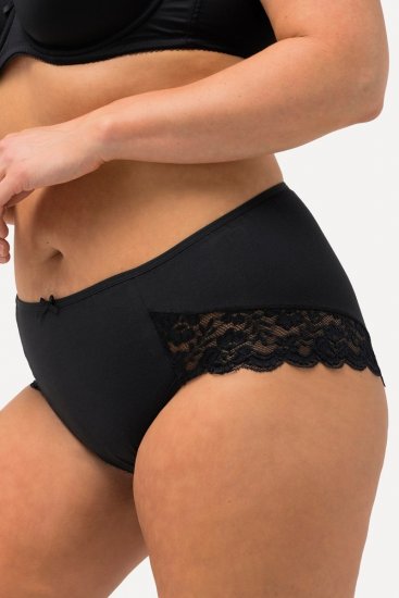 Ulla Popken 824106 Gaćice s čipkom 2 kom Crna - Gaćice - 
