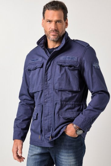 JP1880 Field Jacket with Badges Vintage Look Light Azure Blue - Jakne - Muške Jakne Veliki Brojevi