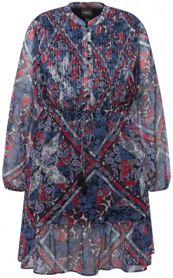 Ulla Popken 824976 Uzorkovana haljina Tamnoplava - Midi haljine - Ženske midi haljine plus size