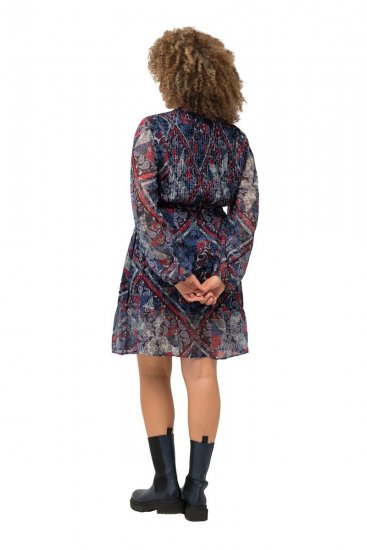 Ulla Popken 824976 Uzorkovana haljina Tamnoplava - Midi haljine - Ženske midi haljine plus size