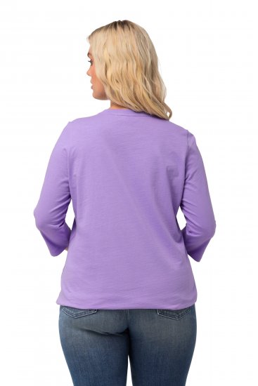 Ulla Popken Horticultural Graphic Floral Tee Pale Lilac - Tiskana majica za žene - 