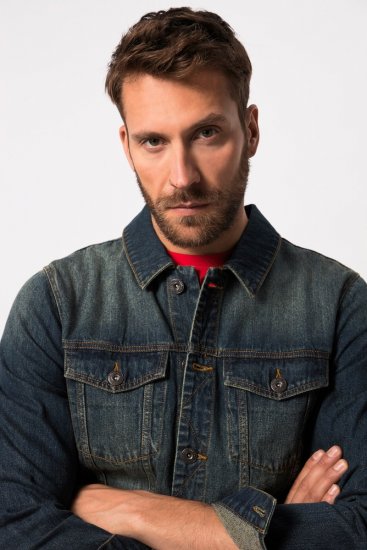 JP1880 Denim Jacket Dark Blue Denim - Jakne - Muške Jakne Veliki Brojevi