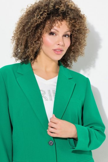 Ulla Popken 826487 Oversize sako s džepovima s preklopom Smaragdno zelena - Sakoi - Sakoi u velikim veličinama za žene