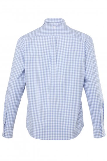 JP1880 Modern Fit Button-Down Collar Long Sleeve Check Shirt Light Blue - Košulje - Muške Košulje Veliki Brojevi