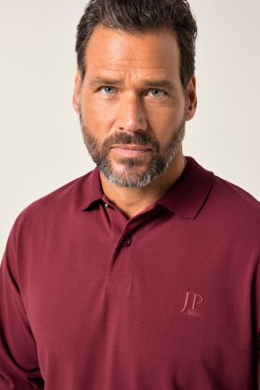 JP1880 Polo Shirt Pique Long Sleeve Red - Polo majice - Muške Polo Majice Veliki Brojevi