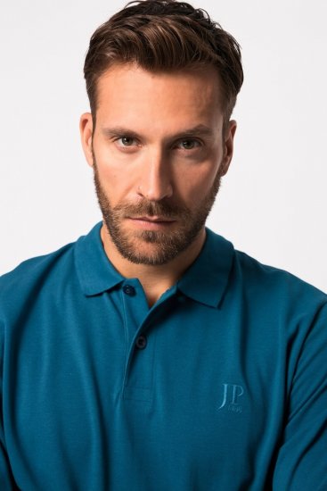 JP1880 Polo Shirt Long Sleeve Blue - Polo majice - Muške Polo Majice Veliki Brojevi