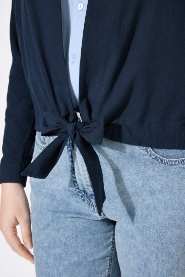 Ulla Popken 827116 Bolero s visokim ovratnikom od mješavine lana Tamnoplava - Bolera - 