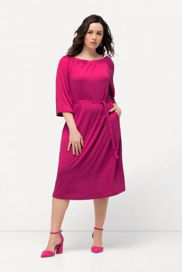 Ulla Popken 827740 Haljina od jerseya s 3/4 rukavima Ružičasta - Midi haljine - Ženske midi haljine plus size