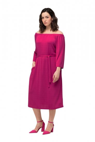 Ulla Popken 827740 Haljina od jerseya s 3/4 rukavima Ružičasta - Midi haljine - Ženske midi haljine plus size