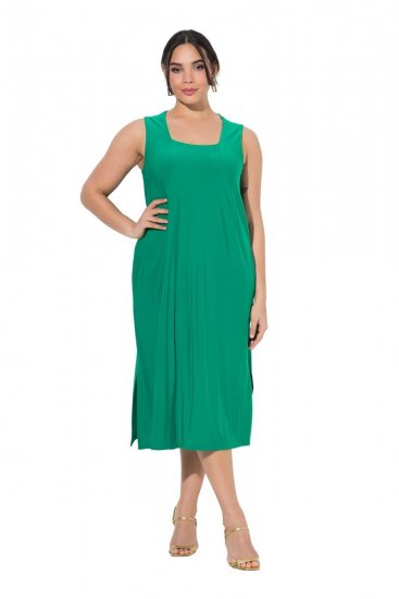 Ulla Popken 827908 Haljina od jerseya bez rukava Zelena - Haljine od jerseyja - 