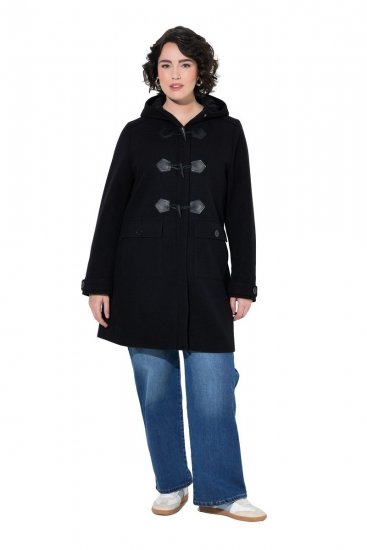 Ulla Popken 829347 Duffle kaput Crna - Kaputi - Ženski kaputi velikih veličina