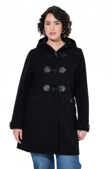 Ulla Popken 829347 Duffle kaput Crna - Kaputi - Ženski kaputi velikih veličina