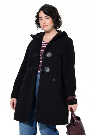 Ulla Popken 829347 Duffle kaput Crna - Kaputi - Ženski kaputi velikih veličina