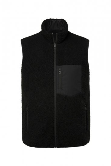 Jay-Pi 829716 Prsluk dvostrani s teddy Crni - Jakne - Muške Jakne Veliki Brojevi