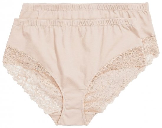 Ulla Popken 830094 Gaćice s čipkom 2 kom Bež - Gaćice - 