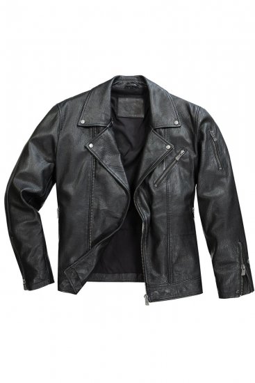 JP1880 830586 Biker jakna od janjeće nape Crna - Jakne - Muške Jakne Veliki Brojevi