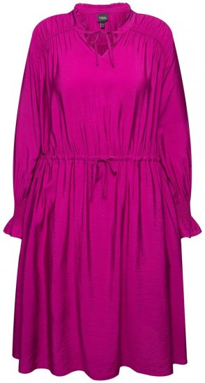 Ulla Popken 830615 Haljina dugih rukava s volanima Lila - Midi haljine - Ženske midi haljine plus size