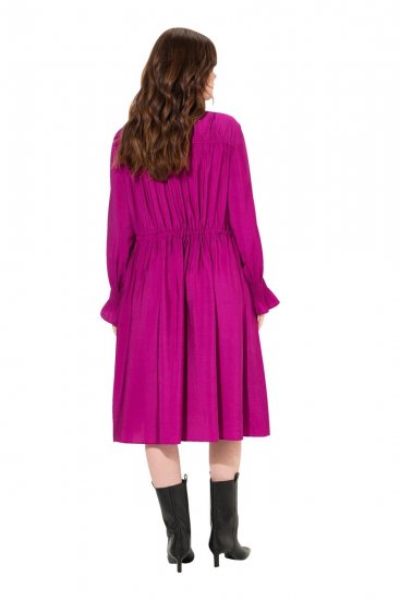 Ulla Popken 830615 Haljina dugih rukava s volanima Lila - Midi haljine - Ženske midi haljine plus size