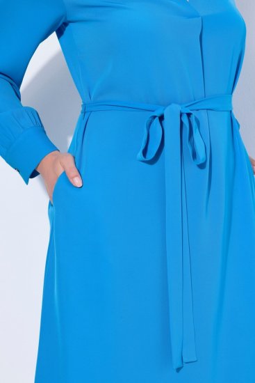 Ulla Popken 831004 Midi haljina dugih rukava s V-izrezom Kraljevsko plava - Midi haljine - Ženske midi haljine plus size