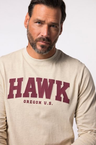 JP1880 T-Shirt Long Sleeve Hawk Off-White TALL - MUŠKA ODJEĆA MT-6XLT - Odjeća za Visoke Muškarce