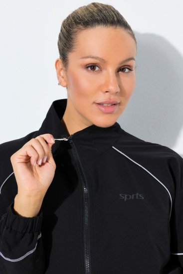 Ulla Popken 833237 Sportska jakna s reflektirajućim detaljima Crna - Jakne - Jakne za žene velikih veličina